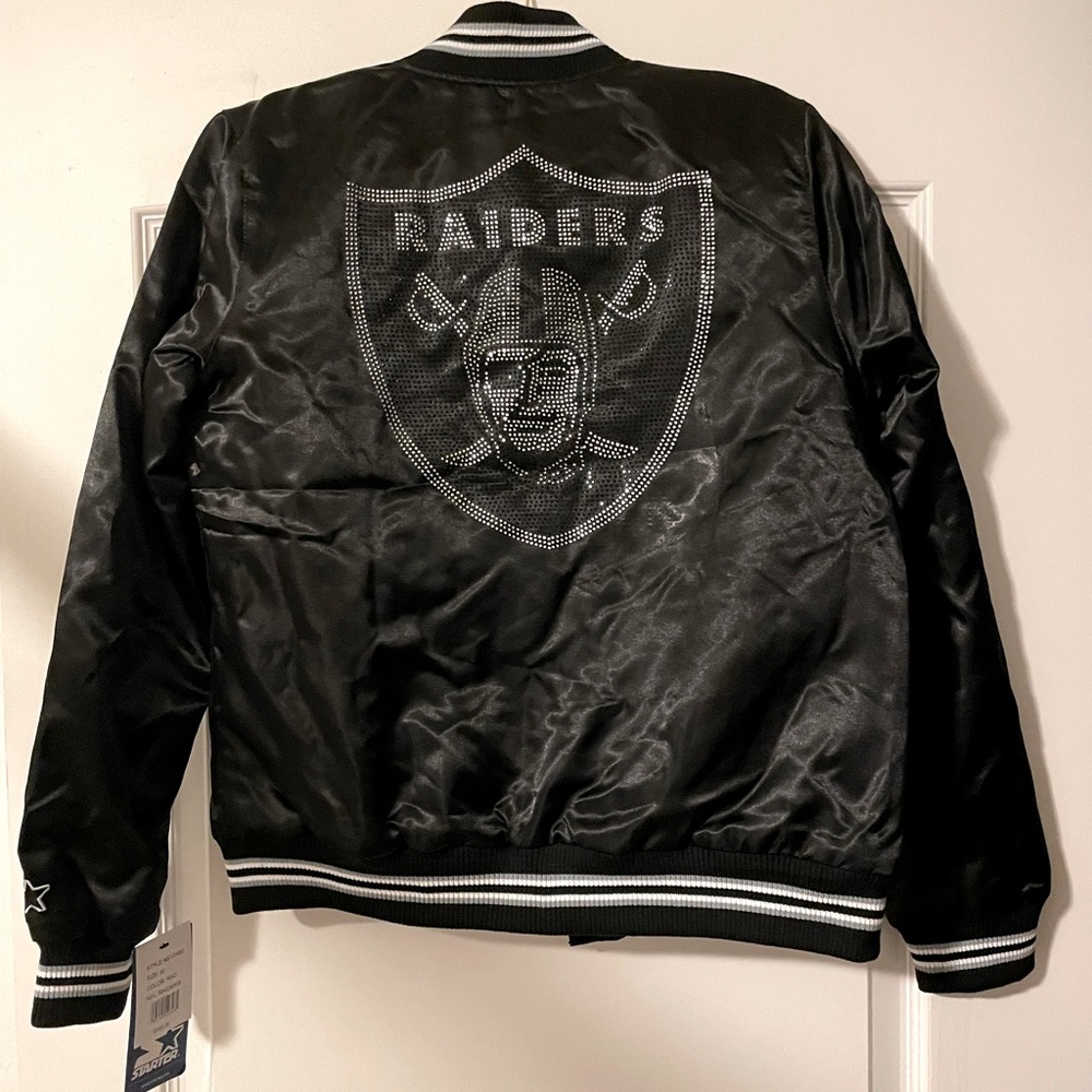Raiders Bomber Rhinestone Jacket